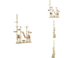 vidaXL Krabpaal - Krabpalen - Kattenkrabpaal - Kattenkrabpalen - Kattenpaal met sisal krabpalen 230-250 cm pootafdrukken beige
