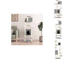 vidaXL Krabpaal - Krabpalen - Kattenpaal - - Kattenmeubel met sisal krabpalen 154 cm lichtgrijs