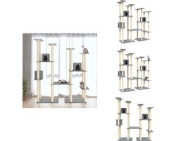 vidaXL Krabpaal - Krabpalen - Kattenpaal - - Kattenmeubel met sisal krabpalen 174 cm lichtgrijs
