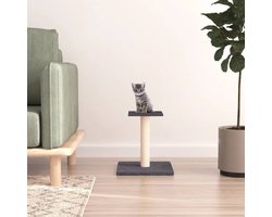 vidaXL - Krabpaal - met - platform - 38 - cm - donkergrijs