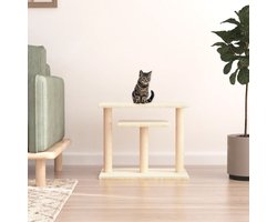 vidaXL - Krabpaal - met - platforms - 62,5 - cm - crèmekleurig