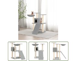 vidaXL Sisal Krabpaal - Kattenmeubel - Kattenmeubel met sisal krabpalen 83 cm lichtgrijs - Kattenspelen - Kattenrustplaats - Pluche Kattenmeubilair