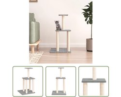 vidaXL Sisal Krabpaal - Kattenmeubel - Kattenmeubel met sisal krabpalen 85,5 cm lichtgrijs - Kattenkrabber - Kattenspullen - Katentehuis