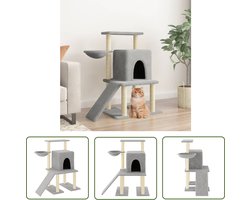 vidaXL Sisal Krabpaal - Kattenmeubel - Kattenmeubel met sisal krabpalen 96,5 cm lichtgrijs - Kattenspullen - Kattenhuis - Pluche Kattenmeubilair