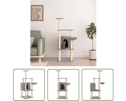 vidaXL Sisalkrabbers - Kattenmeubel - Kattenmeubel met sisal krabpalen 132 cm lichtgrijs - Kattenspullen - Katentehuis - Katmand