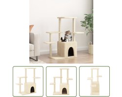 vidaXL Sisalkrabbers - Kattenmeubel - Kattenmeubel met sisal krabpalen 97,5 cm crèmekleurig - Kattentuin - Katentehuis - Katsplezier