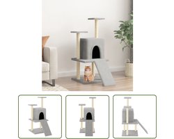vidaXL Sisalkrabpaal - Kattenmeubel - Kattenmeubel met sisal krabpalen 110 cm lichtgrijs - Kattenspullen - Katentehuis - Katentrapje