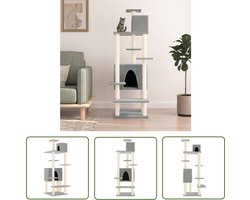 vidaXL Sisalkrabpaal - Kattenmeubel - Kattenmeubel met sisal krabpalen 154 cm lichtgrijs - Kattenspullen - Katentoestel - Katvriendelijk