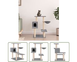 vidaXL Sisalkrabpaal - Kattenmeubel - Kattenmeubel met sisal krabpalen 82,5 cm lichtgrijs - Kattenspullen - Katentehuis - Katmand