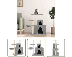 vidaXL Sisalkrabpaal - Kattenmeubel - Kattenmeubel met sisal krabpalen 83 cm lichtgrijs - Kattenklimrek - Kattenhuis - Pluche Kattenbed