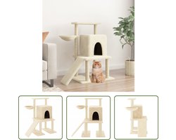 vidaXL Sisalkrabpaal - Kattenmeubel - Kattenmeubel met sisal krabpalen 96,5 cm crèmekleurig - Kattenspullen - Katentehuis - Katmand