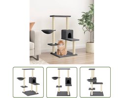 vidaXL Sisalkrabpaaltjes - Kattenmeubel - Kattenmeubel met sisal krabpalen 95 cm donkergrijs - Kattenhuis - Katmand - Pluche Kattenmeubilair