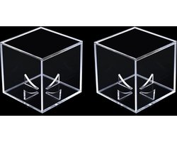 Vierkante baseball-vitrine - acryl honkbalhouder - honkbalpetten display - transparant - 2 stuks
