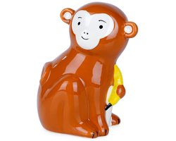 VILDE - Keramische Spaarpot - Aapvorm - Oranje - Decoratief