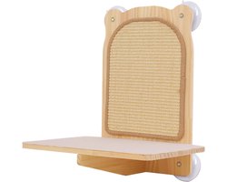 Krabplank: Wall Cat Scratcher - klauwenslijper met zuignap, 17,7 inch kitten krabspeelgoed om te spelen, verticale slijppad met sterke zuigkracht, huisdieraccessoire voor vermakelijke en bevredigende natuurlijke