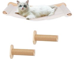 Wandmeubel voor Katten met Krabpaal en Hangmat