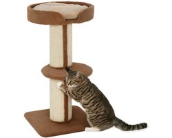 Krabpaal: Wishdor - Kattenkrabpaal - sisal - meerdere niveaus - 45L x 45B x 91H cm Light Brown