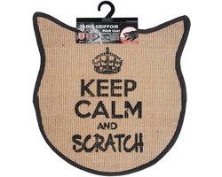 Wouapy - Krabmat voor katten - Sisal krabmat - Design & Trend - Keep Calm and Scratch - Grijs antraciet 55 x 31 x 0,7 cm