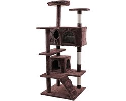 XL Krabpaal Kattenboom 130 cm met Huisjes en Ligplaatsen - Klimboom voor Katten