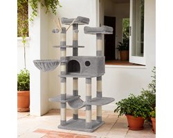 XXL Cat Tree - Cat Scratching Post - Scratch Pole with Cave - Stability & Beveiliging - 50 cm x 50 cm x 164 cm