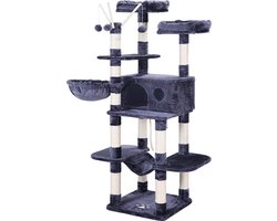 XXL krabpaal - Groot krabpaal -Kattenboom 164 cm - rookgrijs