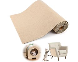 Zelfklevende krabmat voor katten - 40 x 200 cm, doe-het-zelf trimbaar, krasbescherming voor de bank, kat krabmat, kattenkrabwand.