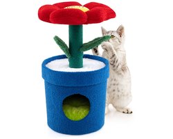 Zoete Kattenboom met Kattenhol Kittens Toren met Gevoerde Bloemen-uitkijkpunt Rood