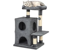 Zylo® Krabton Voor Katten - Krabmeubel - Krabboom - Donkergrijs - 50x40x80cm