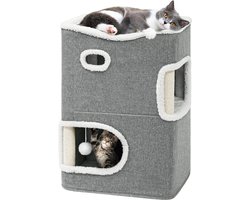 Zylo® Krabton Voor Katten - Krabmeubel - Krabboom - Grijs - 45x35x63cm