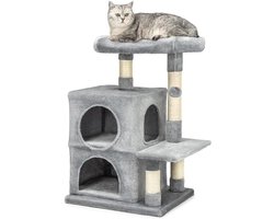 Zylo® Krabton Voor Katten - Krabmeubel - Krabboom - Lichtgrijs - 50x40x80cm